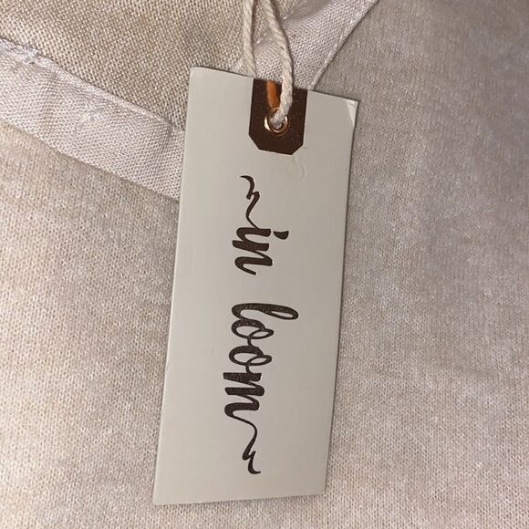 In Loom Wm’s Sz Med Ivory Soft Knit Contrast Handkerchief Henley Shirt Top - Picture 6 of 8